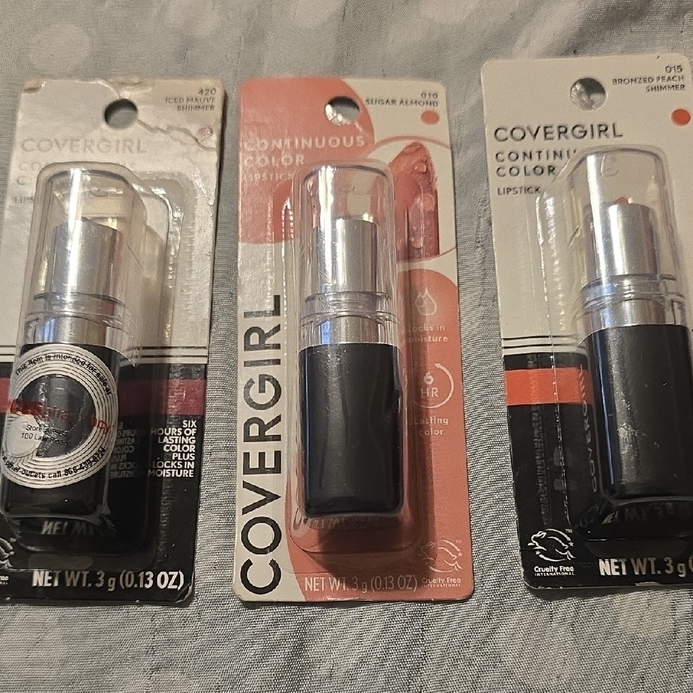 3 COVERGIRL Continuous Color Lipstick Trio - Black and Silver